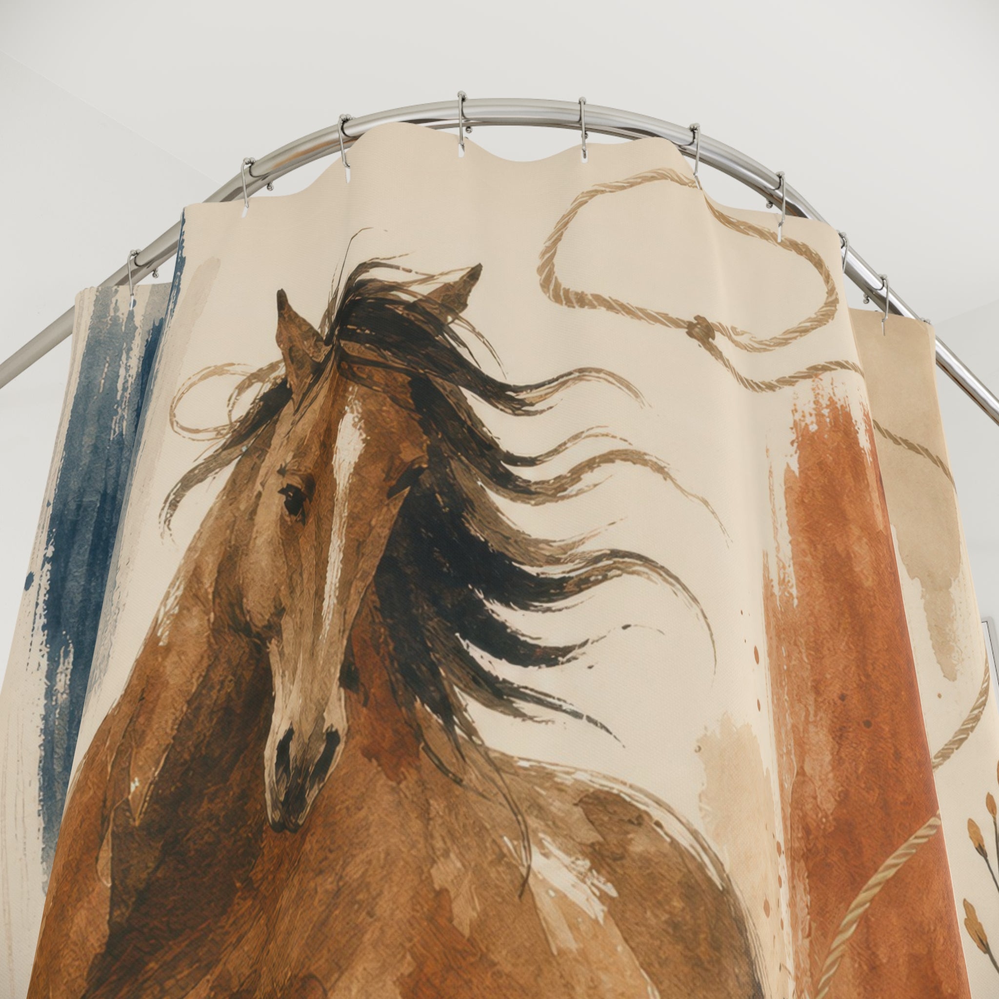 Western Ranch Horse Shower Curtain