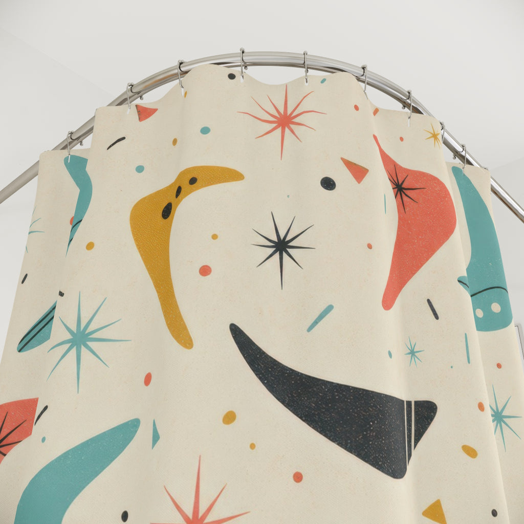 Atomic Boomerang Shower Curtain