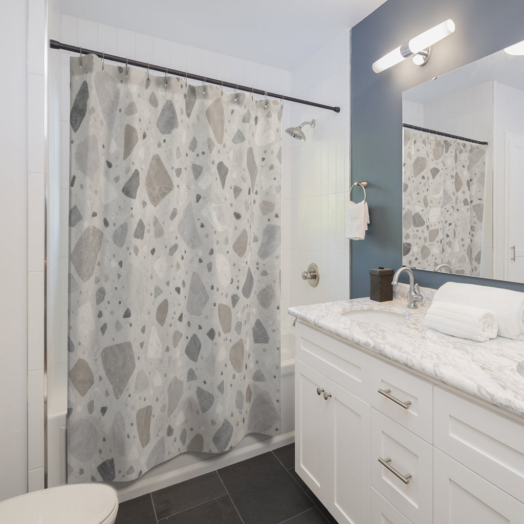 Terrazzo Look Shower Curtain