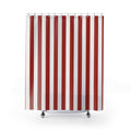 Red & White Awning Stripe Shower Curtain – Bold Cabana