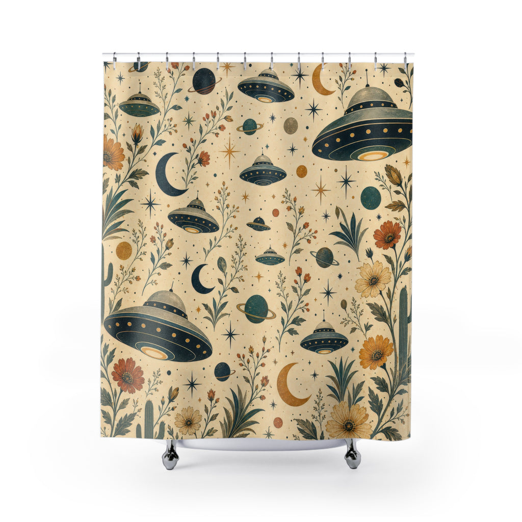 UFO Space Celestial Shower Curtain