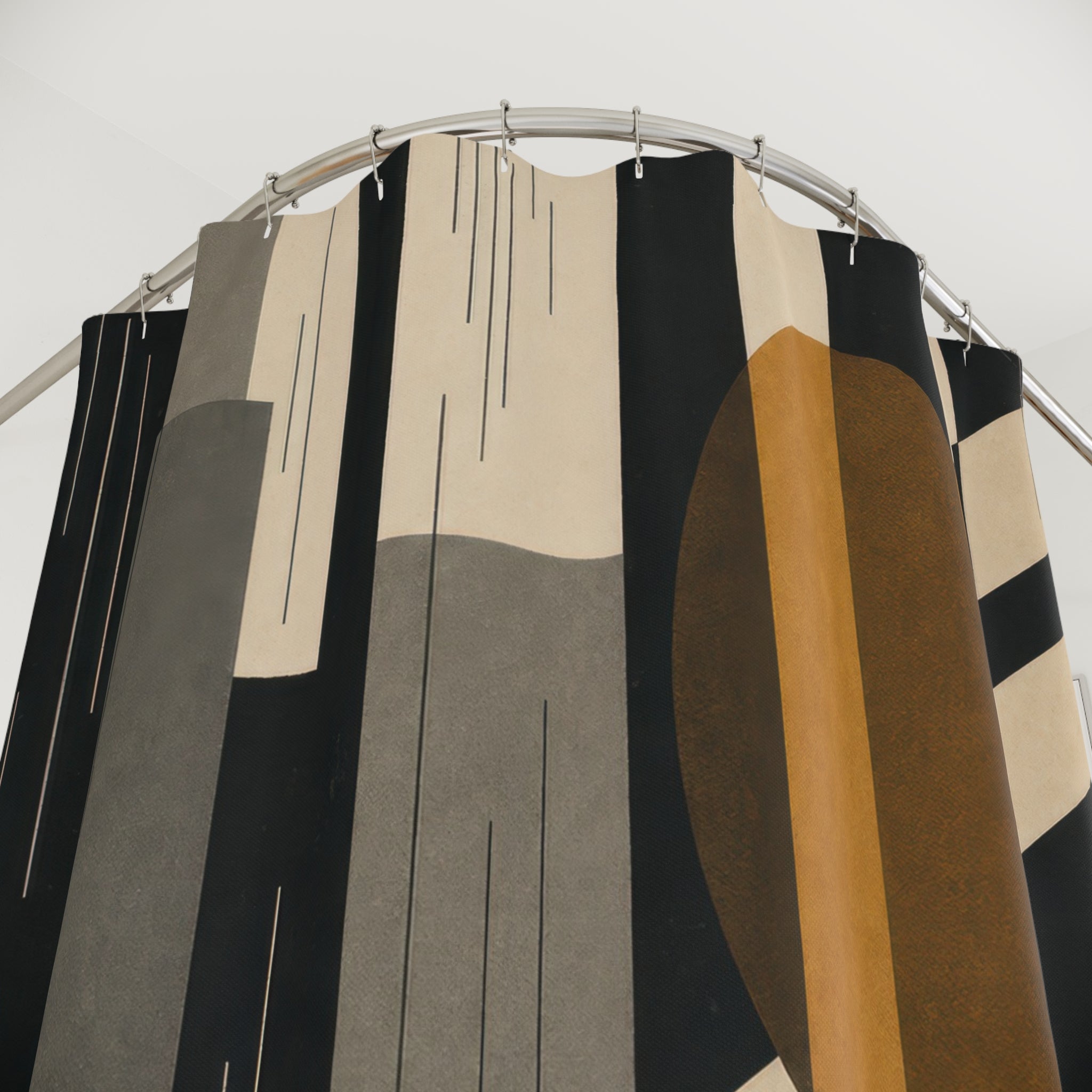 Noir Black and White Shower Curtain
