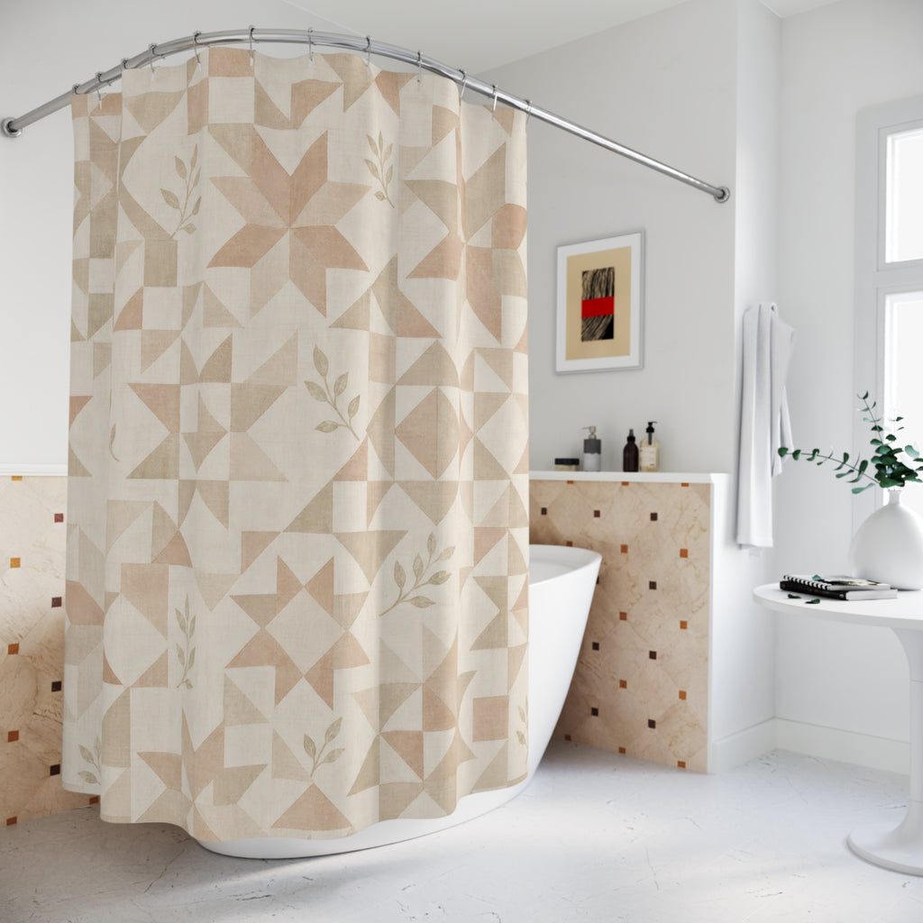 Patchwork Geometric Star Shower Curtain