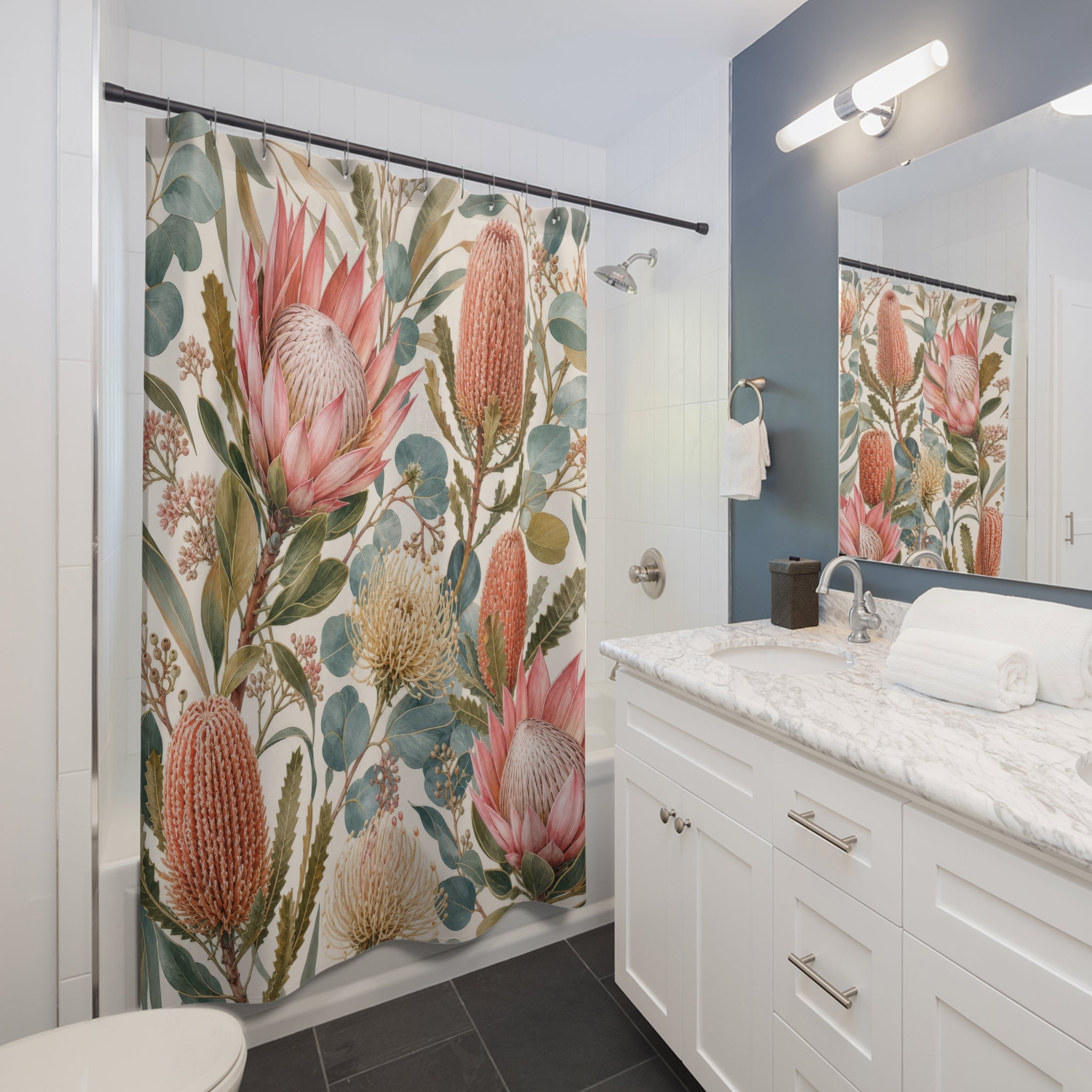 Protea Eucalyptus Shower Curtain