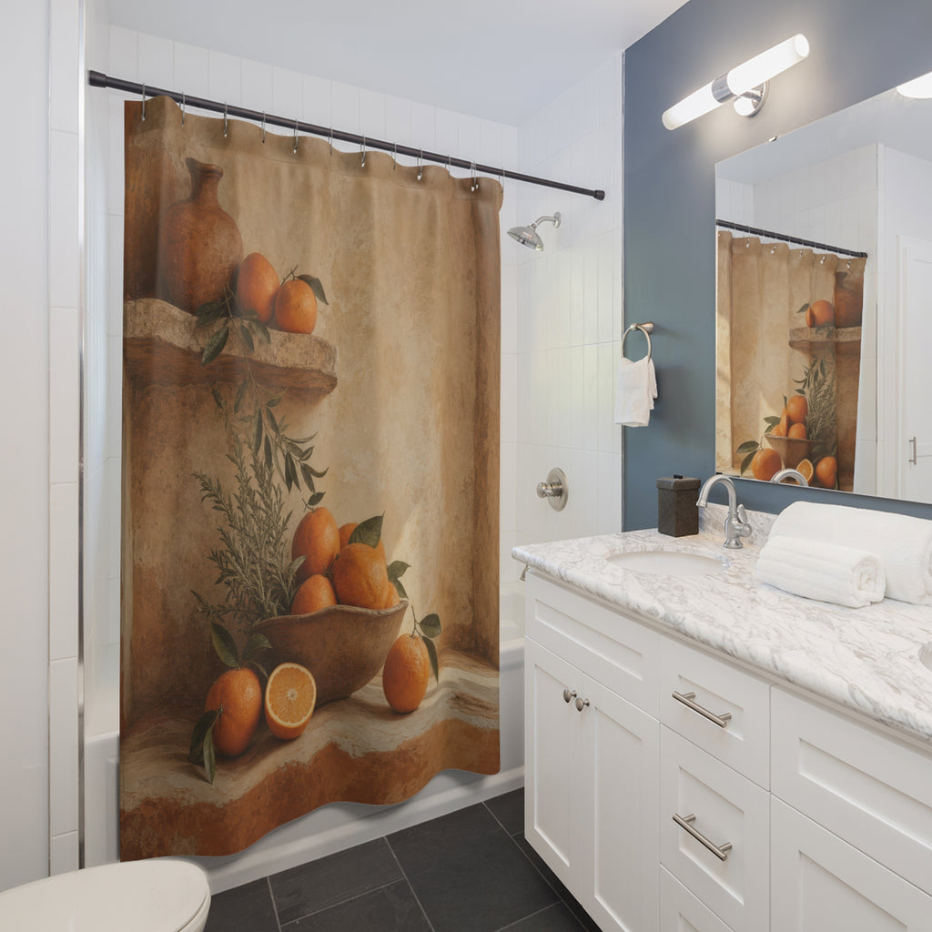 Warm Orange Still Life Shower Curtain