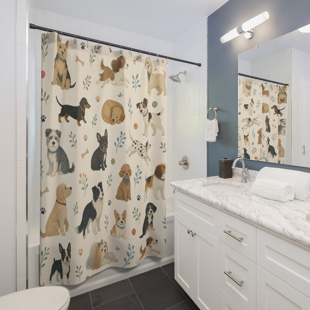 Pet Dog Shower Curtain: Pet Shower Curtain