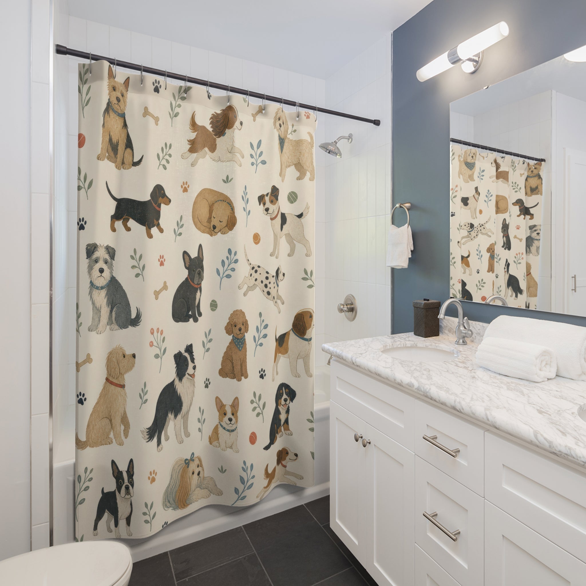 Pet Dog Shower Curtain: Pet Shower Curtain