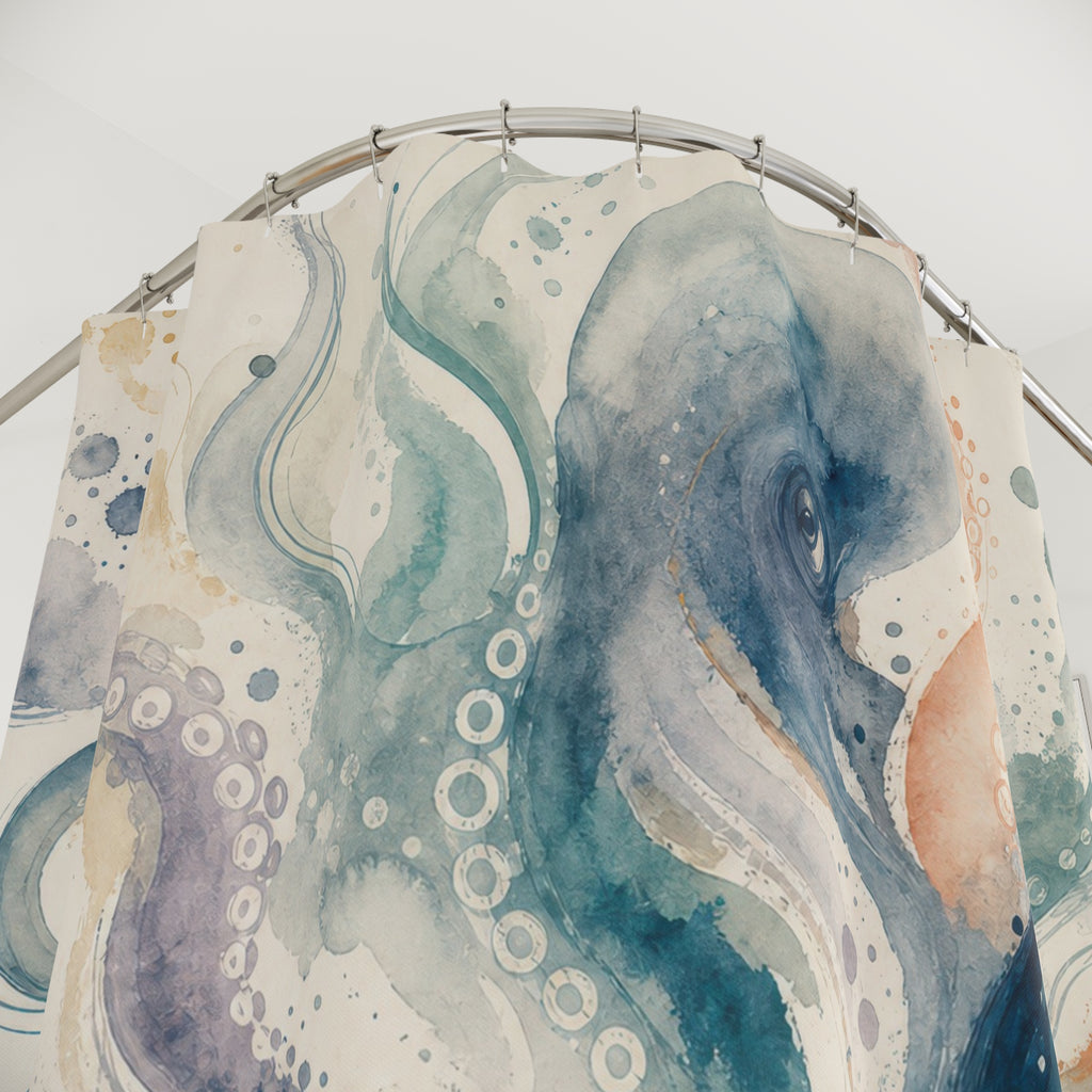 Octopus Ocean Nautical Shower Curtain