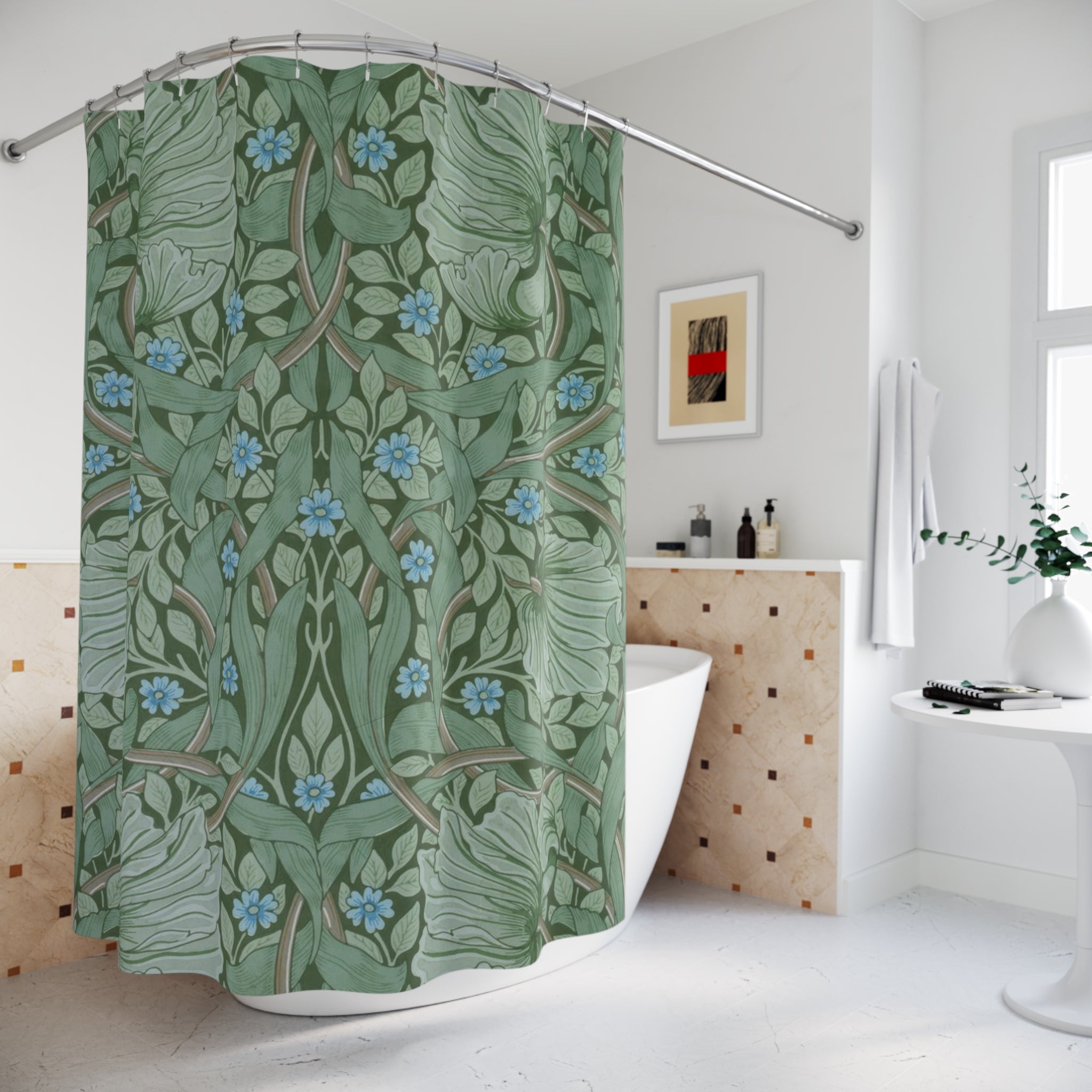 William Morris Pimpernel Shower Curtain – Green
