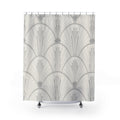Grey Art Deco Fan Shower Curtain