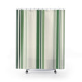 Green Cream Pinstripe Shower Curtain