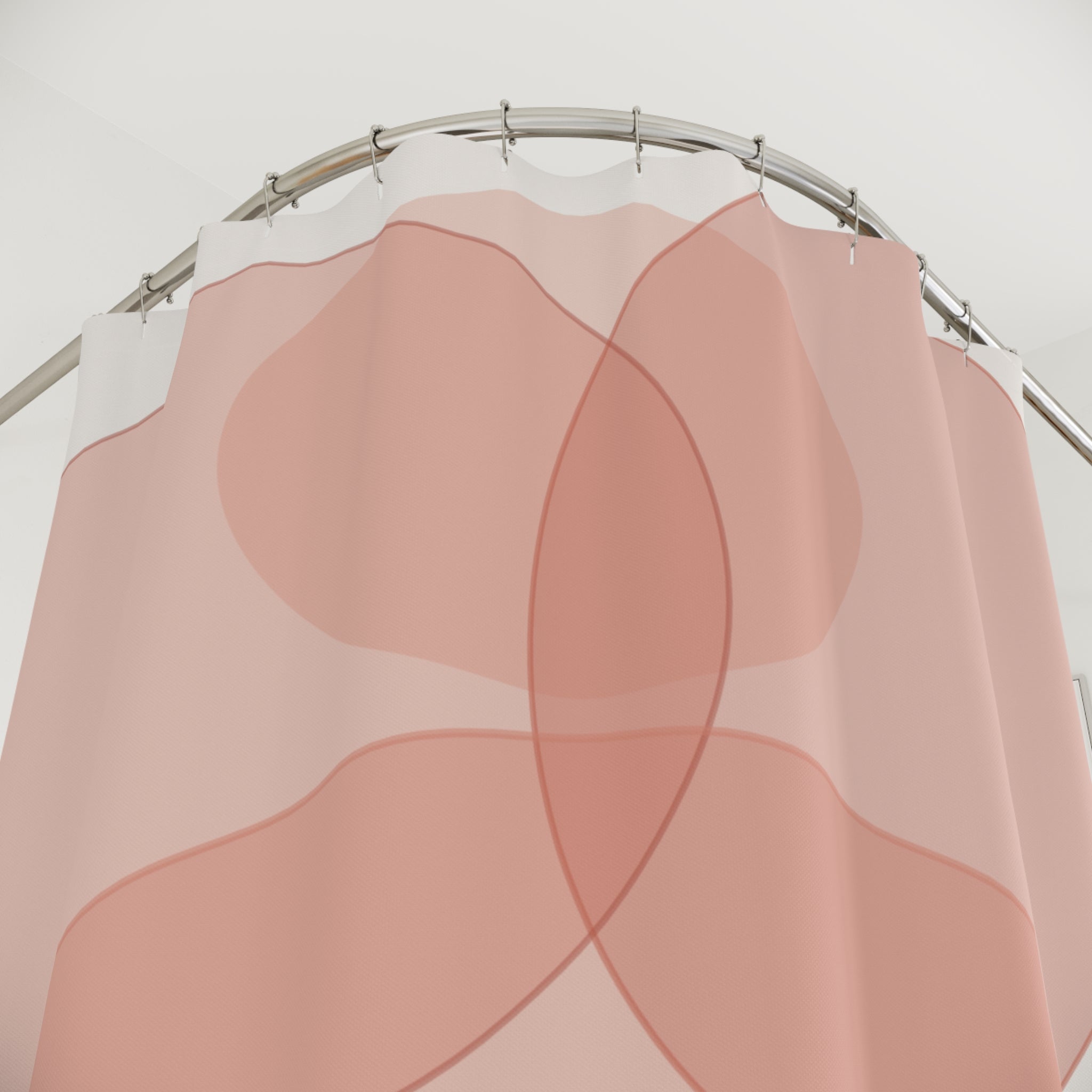 Abstract Coral and Beige Shower Curtain