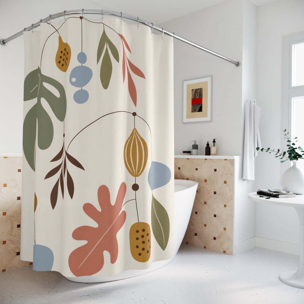 Botanical Mobile Mid Century Shower Curtain