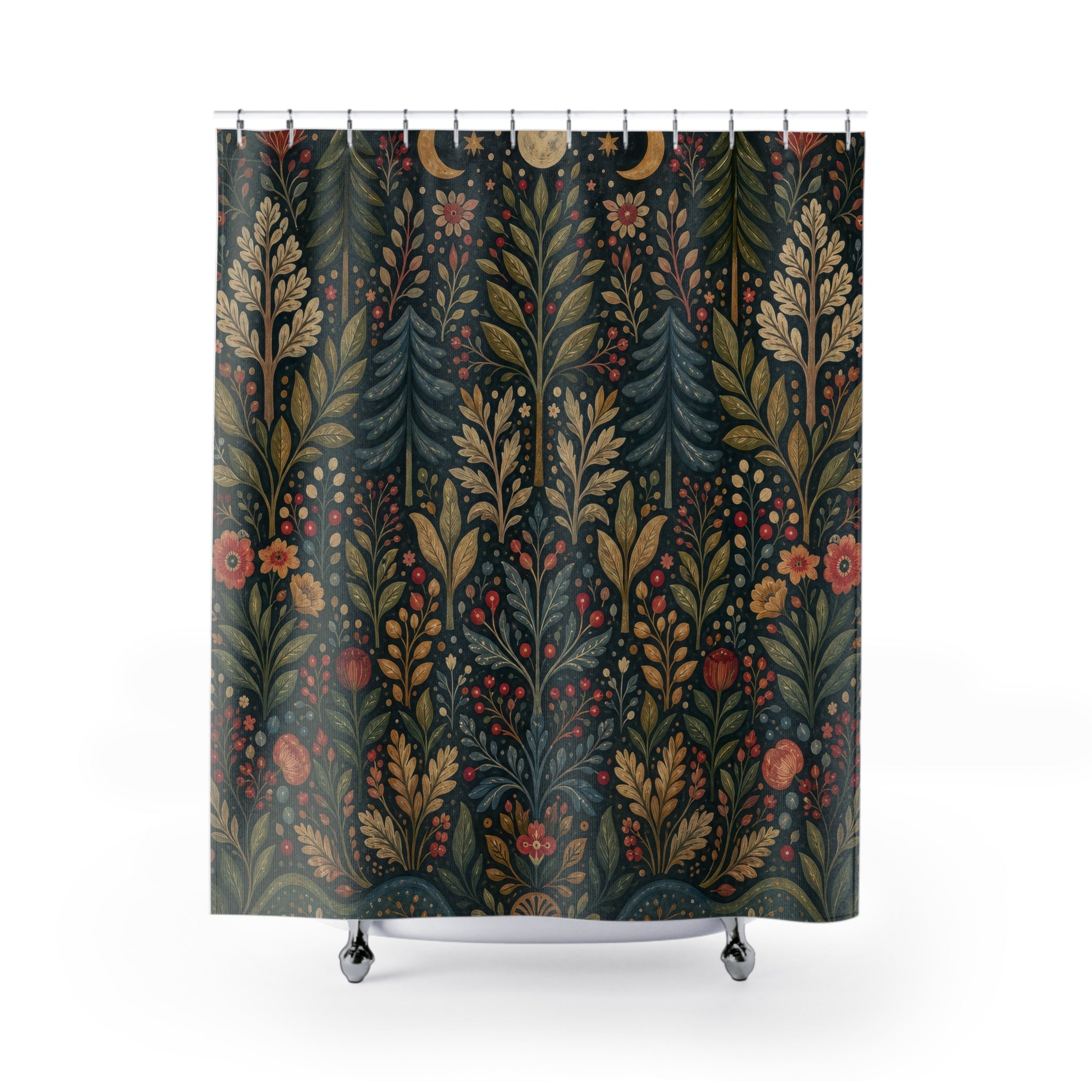 Painted Woodland Tapestry Shower Curtain