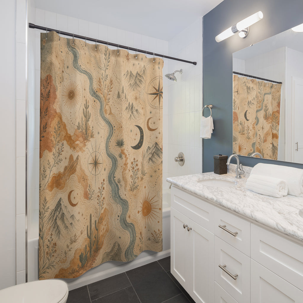 Abstract Desert Map Shower Curtain