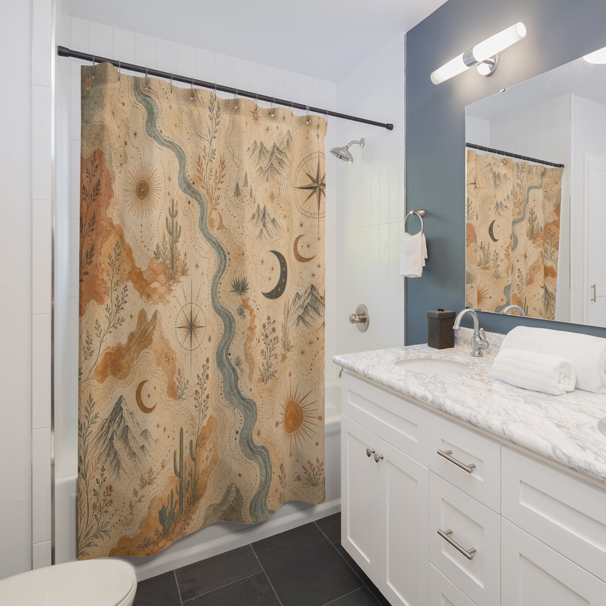 Abstract Desert Map Shower Curtain