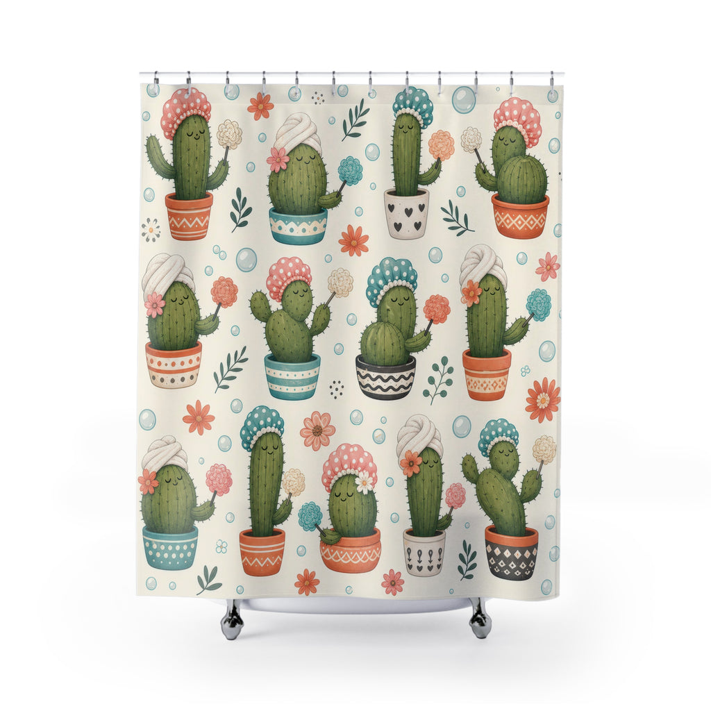 Cactus Shower Cap Shower Curtain