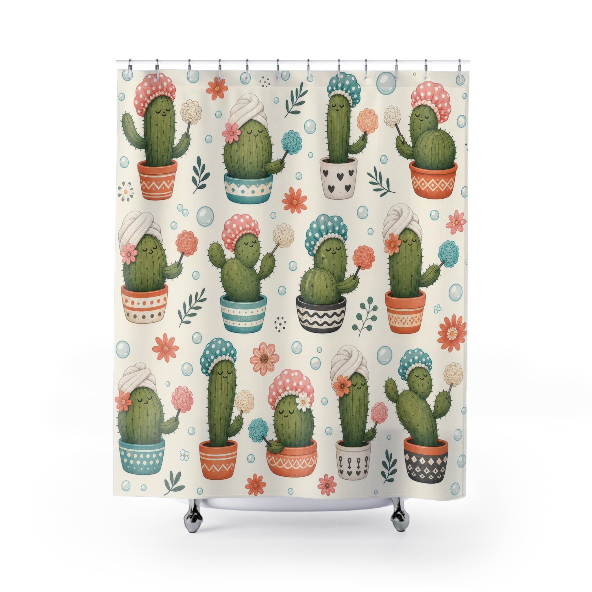 Cactus Shower Cap Shower Curtain