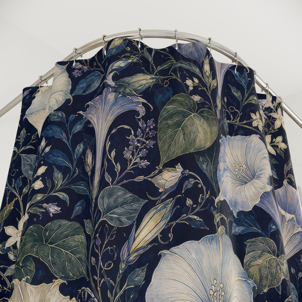 Navy Night Garden Shower Curtain