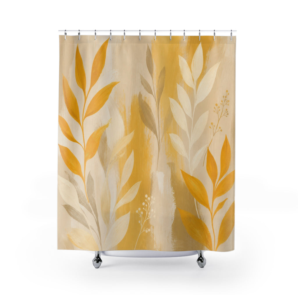 Painterly Yellow Shower Curtain