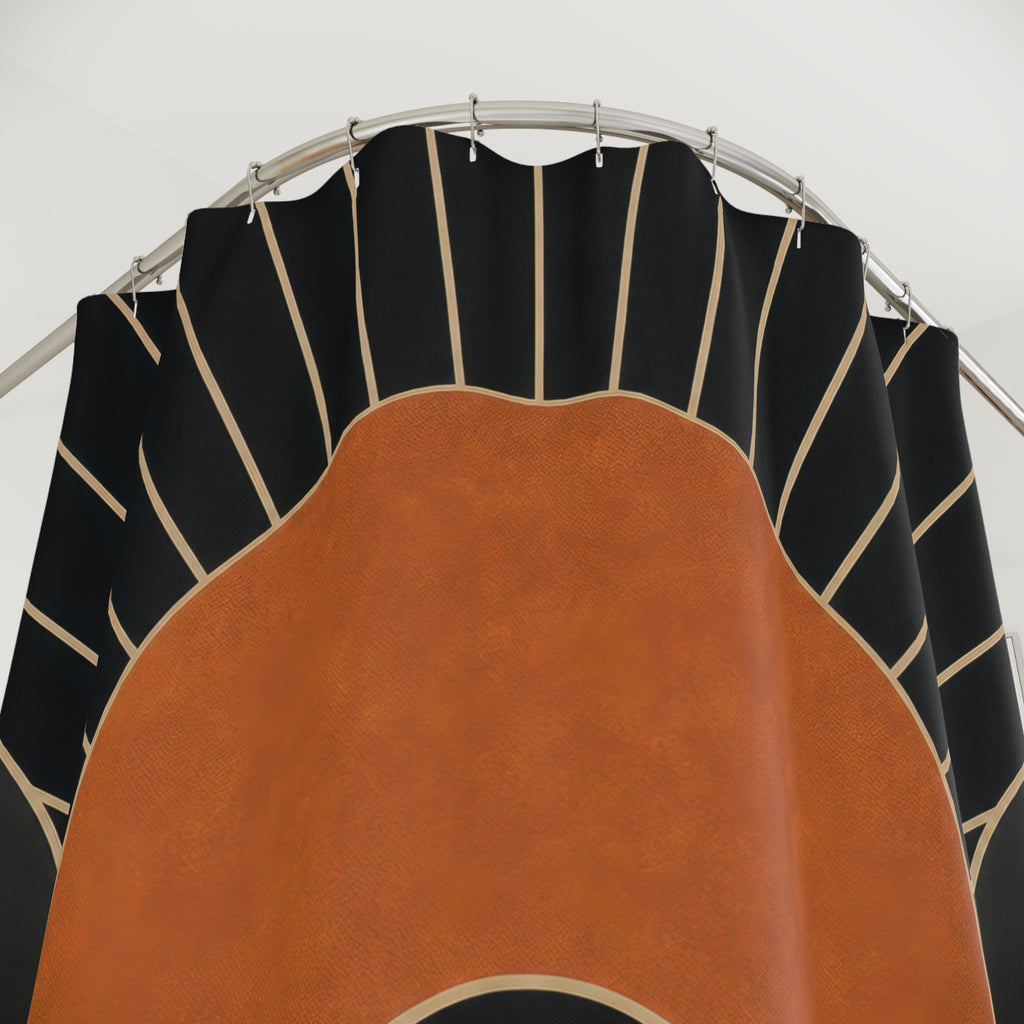 Copper Deco Black Shower Curtain
