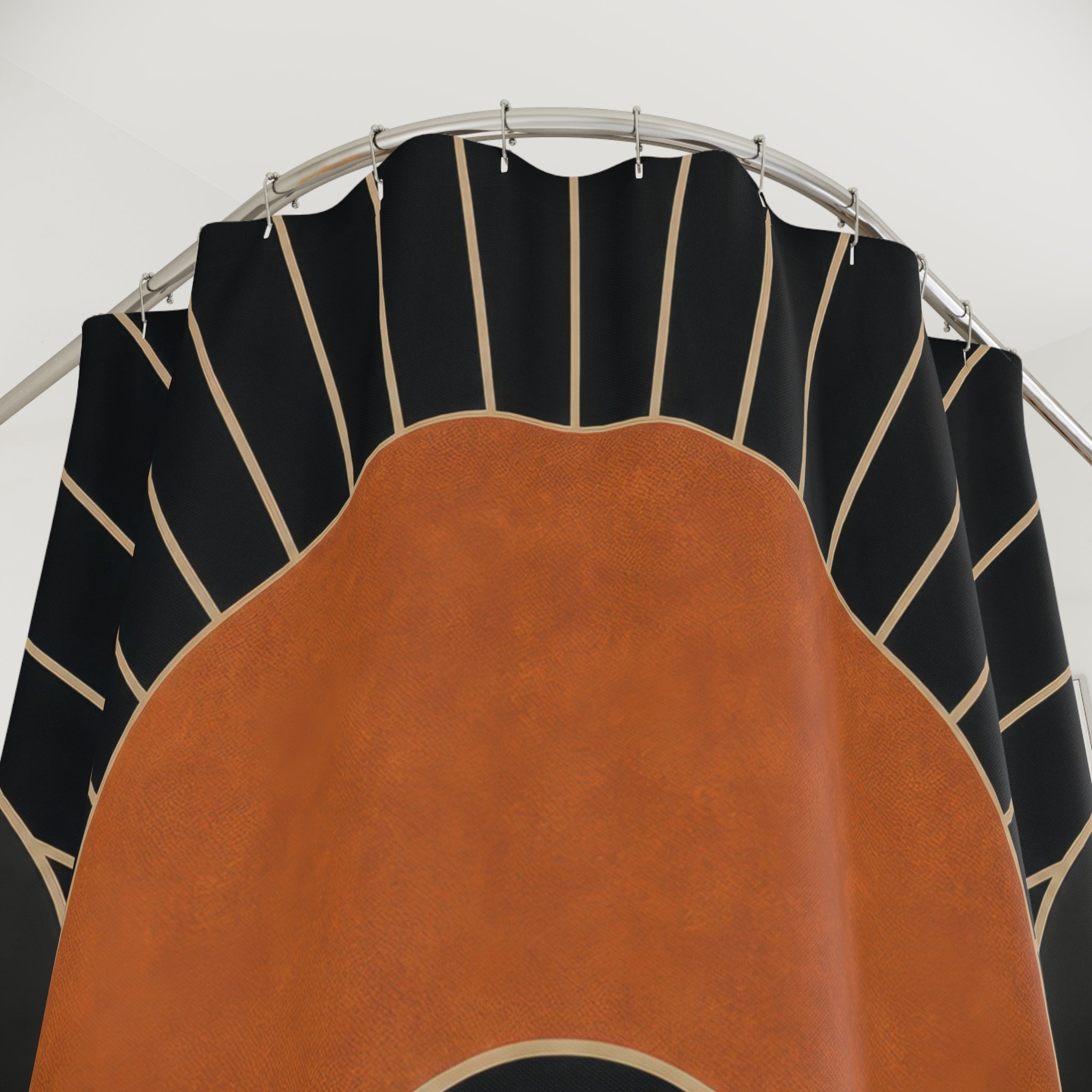 Copper Deco Black Shower Curtain
