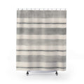 Soft Grey Horizontal Stripe Shower Curtain