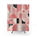 Pink Mid Century Modern Shower Curtain: Retro Geometric