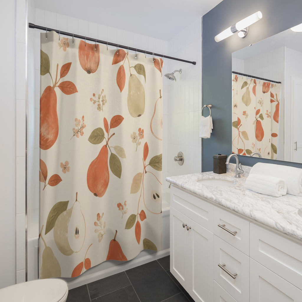 Terracotta Pear Orchard Shower Curtain