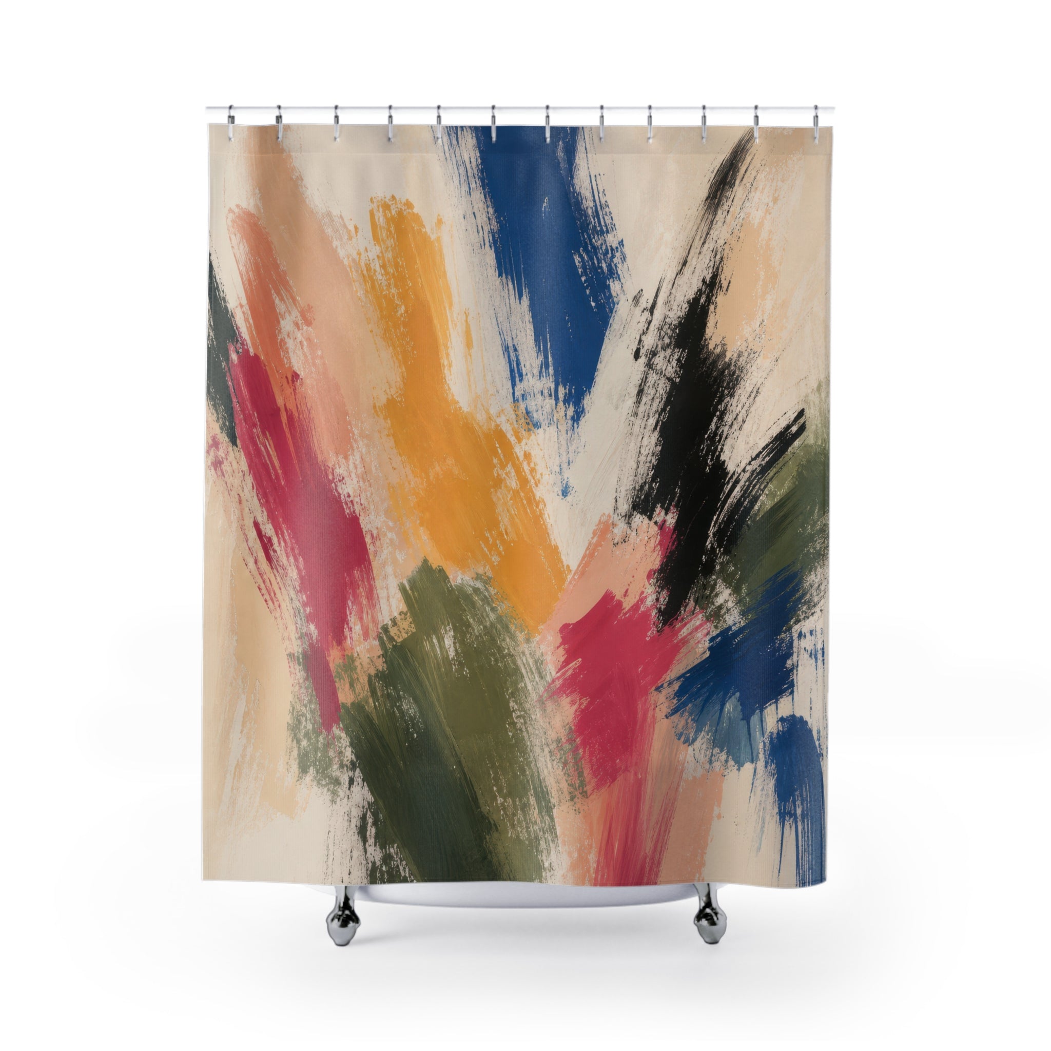 Modern Brush Stroke Shower Curtain