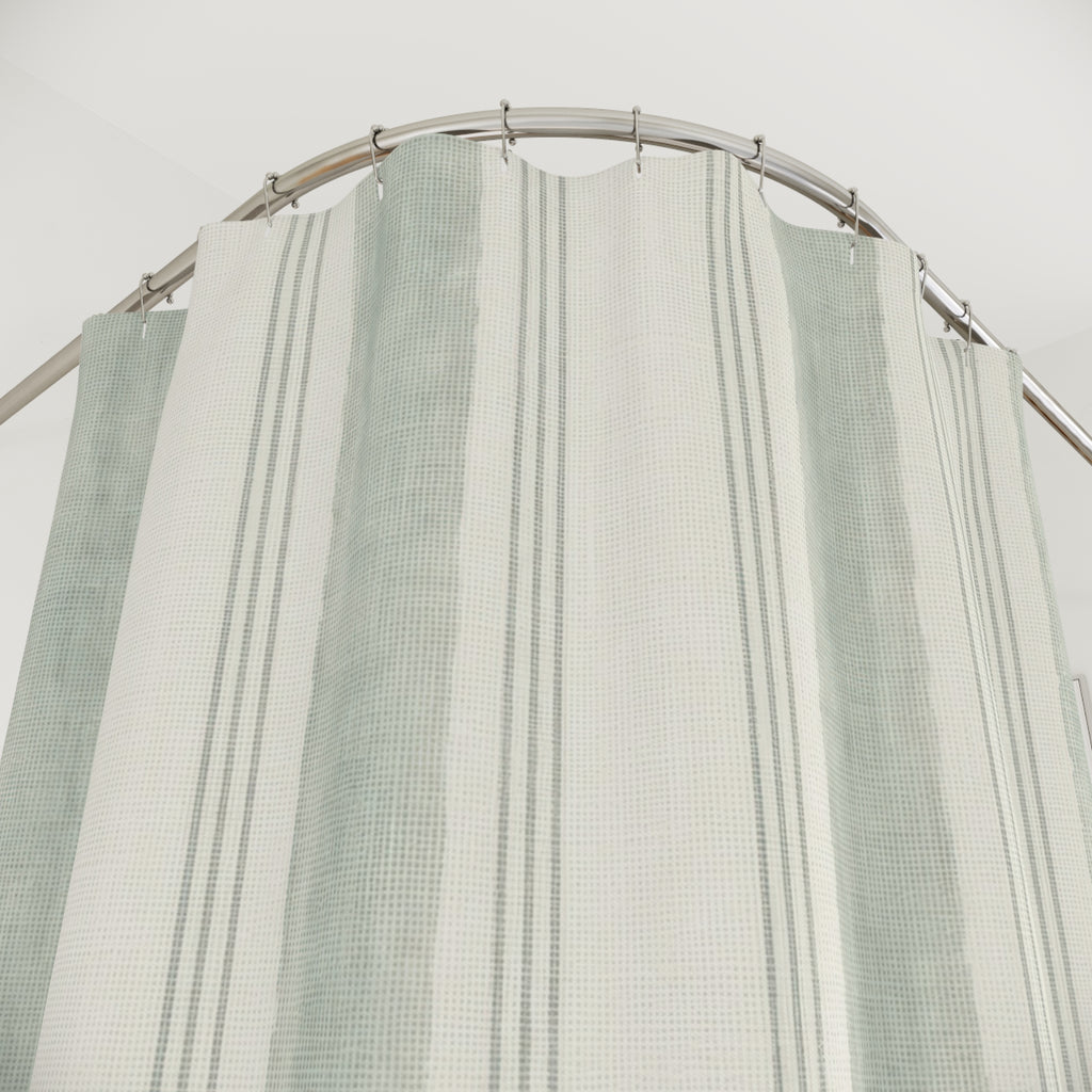 Celadon Green Stripe Shower Curtain