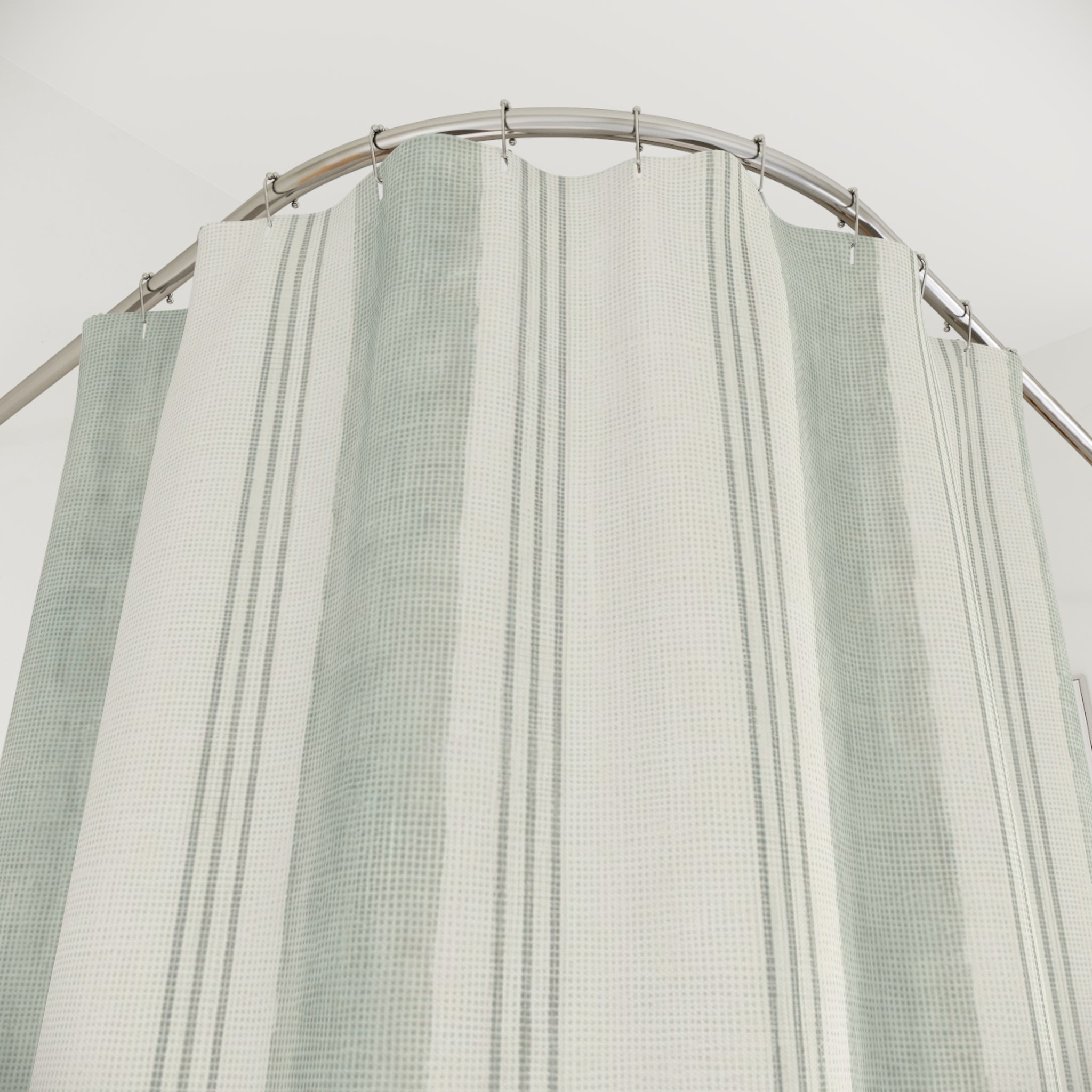 Celadon Green Stripe Shower Curtain