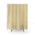 Yellow Ditsy Floral Shower Curtain, Yellow Cream Botanical Bathroom Decor, Tiny Flower Bath Curtain, Guest Bathroom Decor, Small Bath Decor