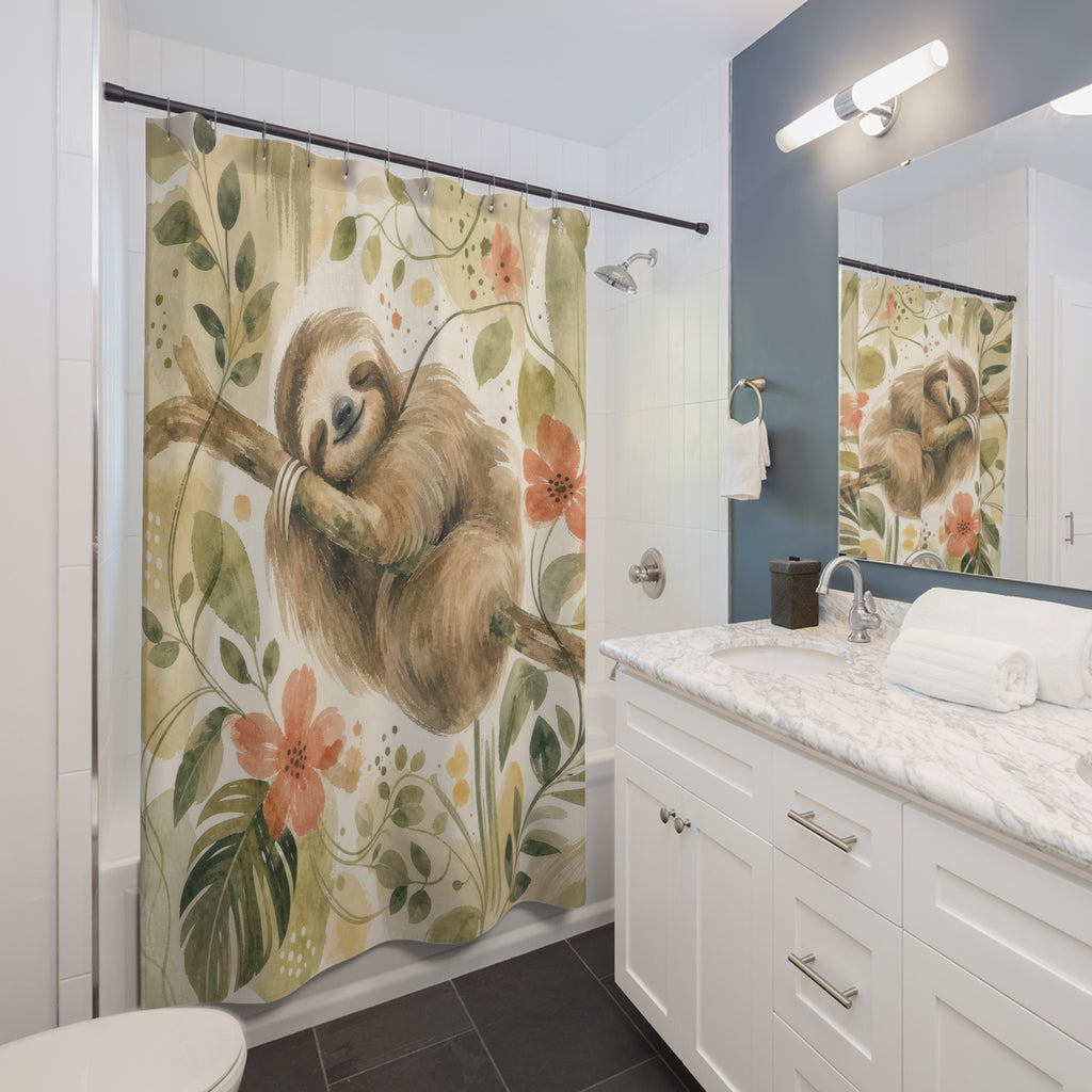 Sloth Tropical Shower Curtain