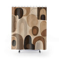 Brown Beige Modern Arch Geometry Shower Curtain
