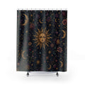 Whimsigoth Shower Curtain: Celestial Floral Moon Sun