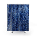 Navy Fern Botanical Shower Curtain, Navy Blue Nature Bathroom Decor, Navy Botanical Bath Curtain, Guest Bath Decor, Small Bathroom Decor