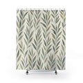 Willow Leaf Block Print Shower Curtain
