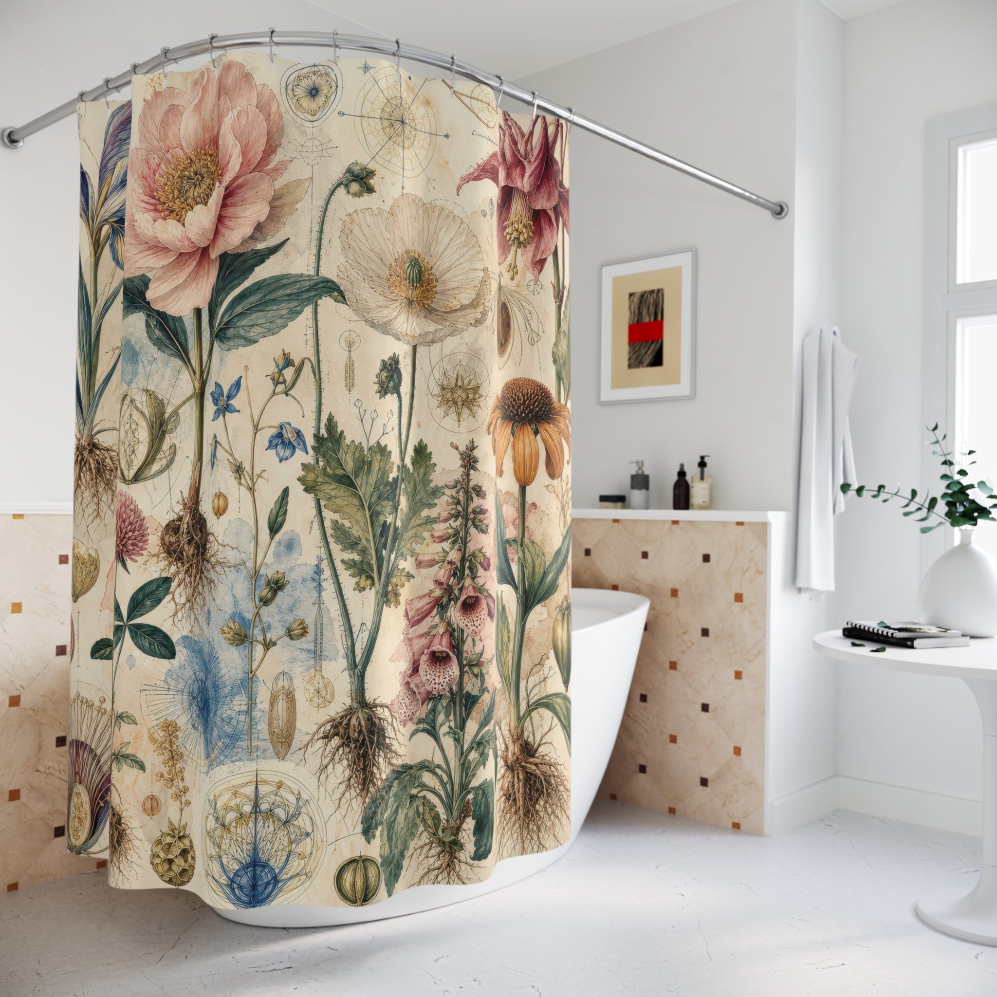 Scientific Flower Shower Curtain