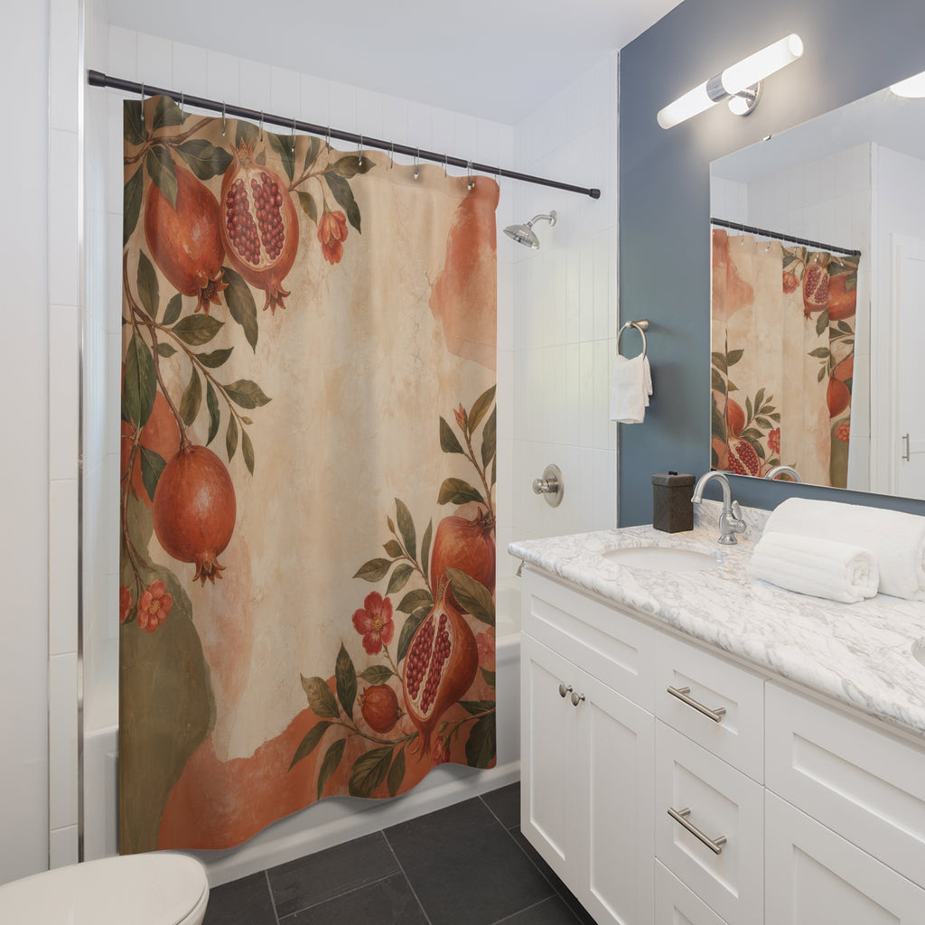Terracotta Pomegranate Orchard Shower Curtain