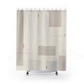 Gold Line White Shower Curtain: Gold Line Shower Curtain