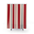 Regatta Red Stripe Shower Curtain, Red Navy Classic Bathroom Decor, Modern Stripe Bath Curtain, Guest Bath Decor, Small Bathroom Decor