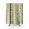 Olive Sage Green Dash Stripe Shower Curtain