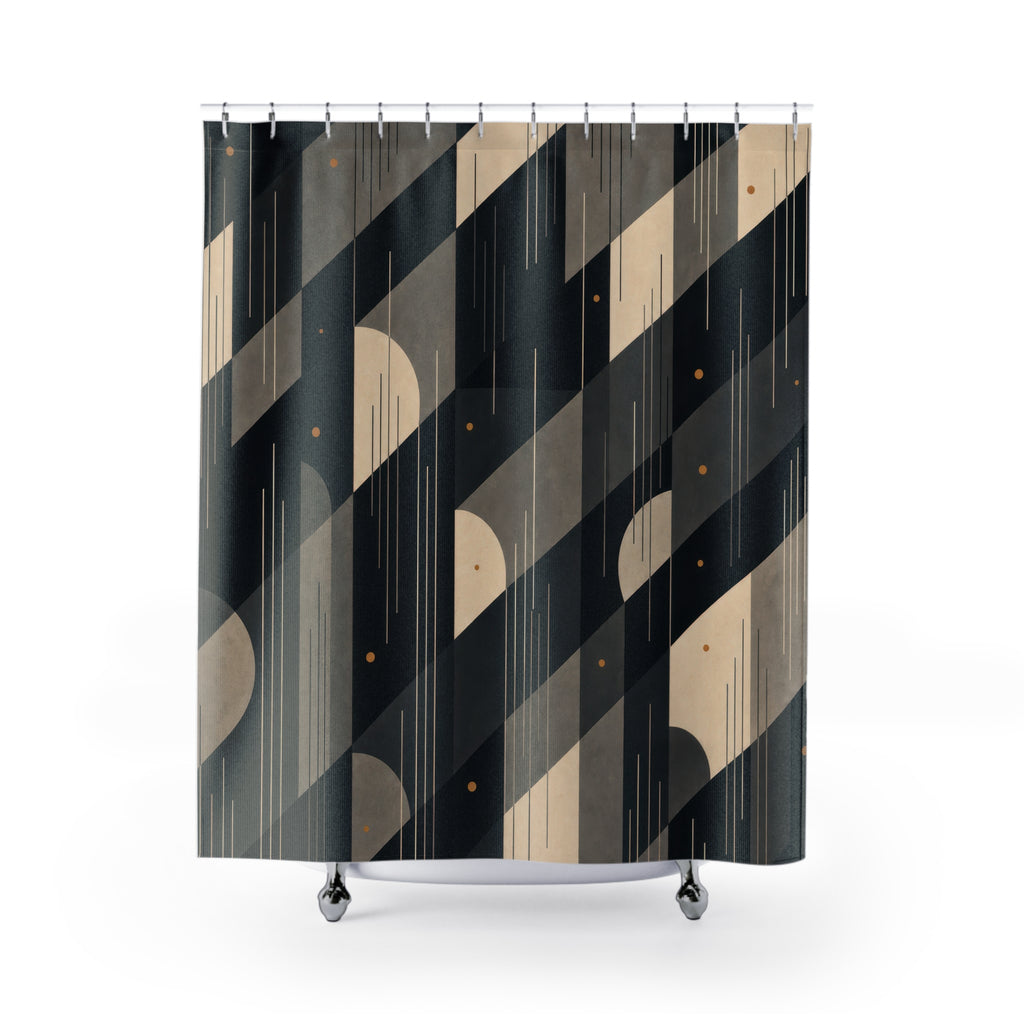 Black and White Striped Shower Curtain