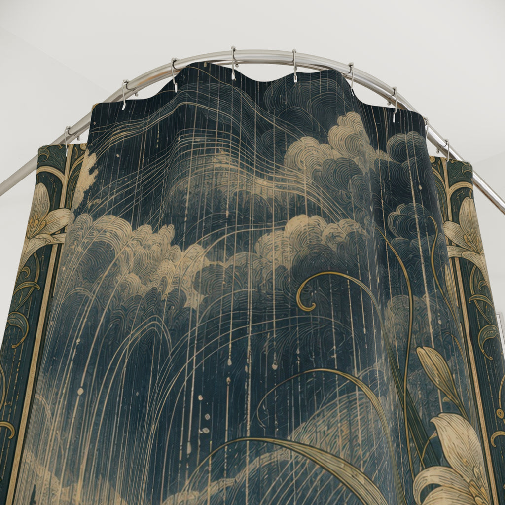 Floral Rain Panel Print Shower Curtain