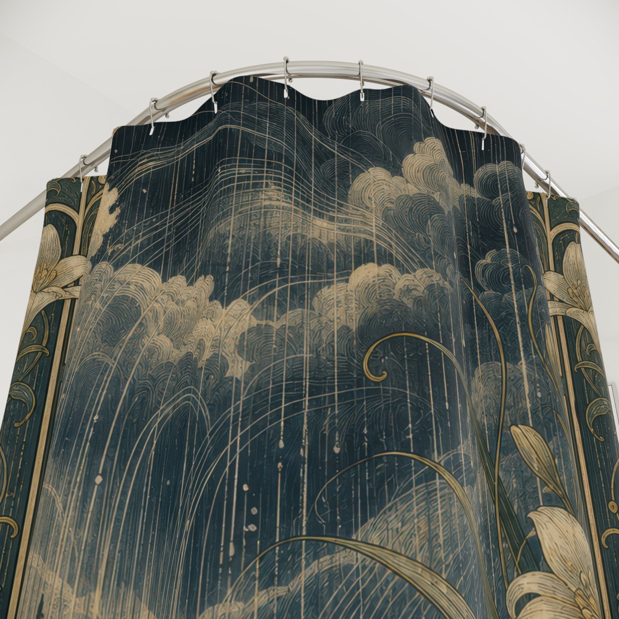 Floral Rain Panel Print Shower Curtain