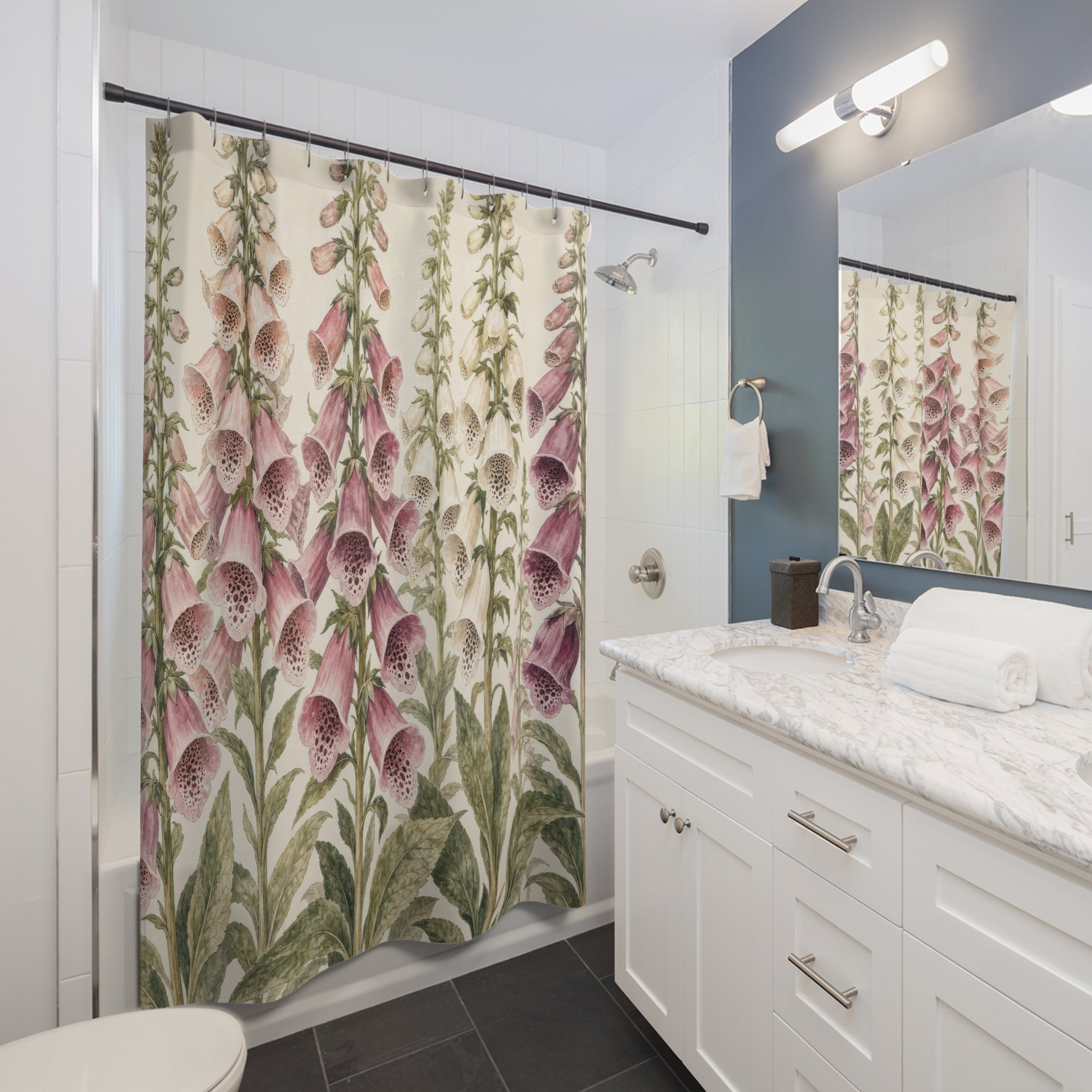 Foxglove Botanical Wildflower Shower Curtain