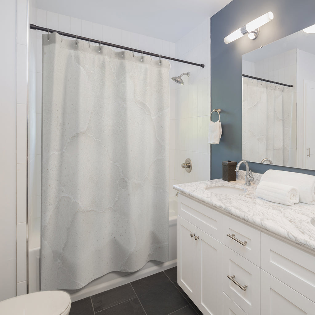 White Wabi Sabi Glaze Shower Curtain
