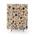 Brown Beige Pebble Stone Shower Curtain