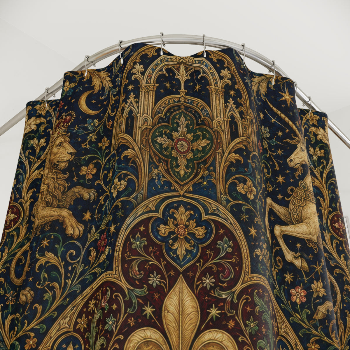 Medieval Shower Curtain: Heraldic Tapestry